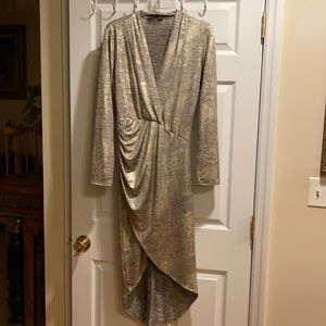 LIX Gold Bronze Long Sleeve Dressy Dress Medium